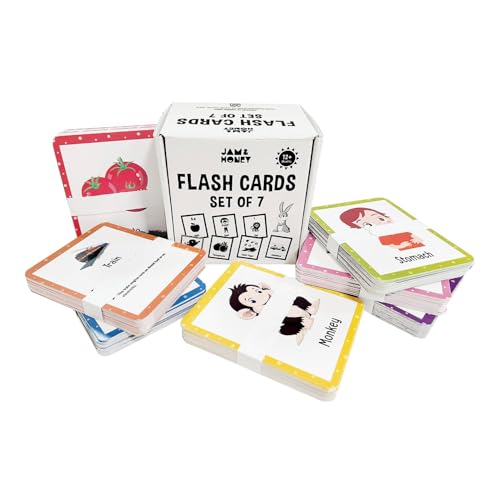 Amazon Brand - Jam & Honey Premium Flash Cards for Kids Early Learning | Combo Set of 7 | Brain Development | Educational Value | Economical Made in India (B0D4QGPKQL) Amazon Price History, Amazon Price Tracker