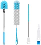 4-in-1 Bottle Brush, 16 Inches Stainless Steel Bottle Cleaner Brush with Long Handle Narrow Neck ...