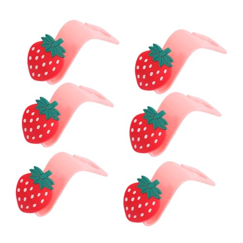 FAVOMOTO 18pcs Strawberry Car Headrest Hooks Organizer Durable Car Backseat Hook for Bags Umbrellas and More Easy to Install Accessory for Women and Girls