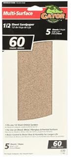 ALI INDUSTRIES 5053 60 25CT Grit Sandpaper, 4-Inch x 11-Inch, 5-Pack