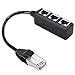 RJ45 Ethernet Splitter Cable, ALife RJ45 Y Splitter Adapter 1 to 3 Port Ethernet Switch Adapter Cable for CAT 5/CAT 6 LAN Ethernet Socket Connector Adapter Cat5 Cat6 Cable