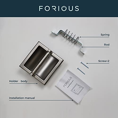 Forious Recessed Toilet Paper Holder Brushed Nickel, Brushed Nickel Toilet Paper Holder Wall Mount Includes Rear Mounting Bracket, Stainless Steel Toilet Paper Roll Holder, Wall Toilet Paper Holder #TOP6