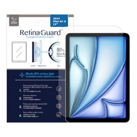RetinaGuard Anti Glare & Anti Blue Light Screen Protector for 2024 iPad Air 6, 13 inch with M2 Chip, SGS and Intertek Tested, Blocks Harmful Blue Light Cover