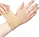 Actesso Elastische Handgelenkbandage – Handgelenk Bandagen für Verstauchungen, RSI, Sehnenscheidenentzündung oder Sport – Für Linke oder Rechte Hand (Mittelgroß Beige)