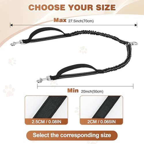 Tangle Free Double Dog Leash for Two Dogs,360° Swivel,for Medium Dogs - 1