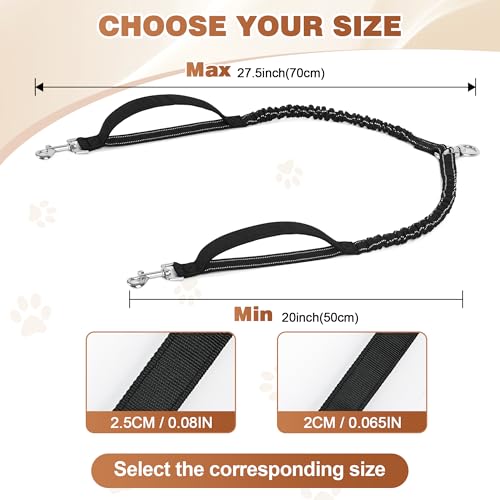 Tangle Free Double Dog Leash for Two Dogs,360° Swivel,for Medium Dogs
