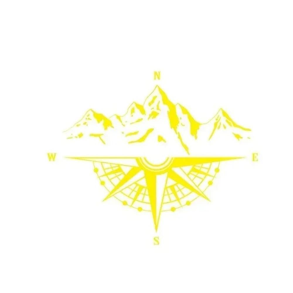 Truck Side Hood Stickers Mountain Adventure Compass Car Sticker Adornment Vinyl Decals(Yellow)
