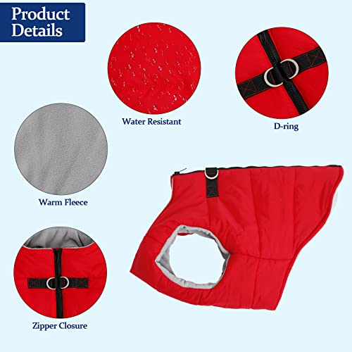 Geyecete Dog Bulldog Clothes Dog Cotton Padded Coat Thick Winter Warm Vest Waistcoat Cold Weather Jacket Clothing For French Bulldog Coat-Red-Xl #TOP2