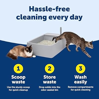 PetSafe Multi-Cat Litter Box, Extra Large Litter Box for Cats, Giant Ergonomically-Designed Scoop, Use with Crystal or Clumping Litter
