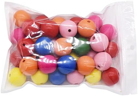 300pcs 12mm Unfinished Round Wooden Ball Beads No Hole for Crafting,Natural Wood Craft Loose Ball Undrilled Beads for Jewellery Garland Making Christmas Farmhouse Decor, Macrame,Handwork