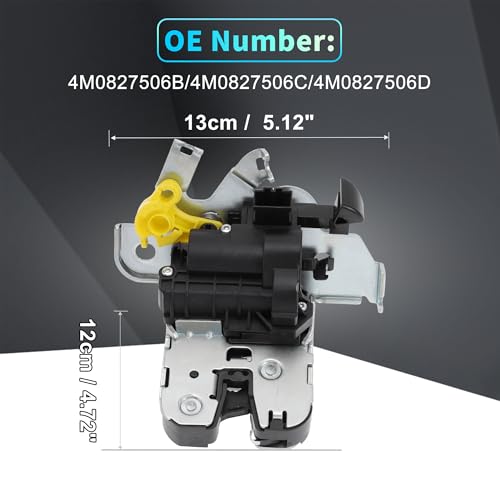 Image of X AUTOHAUX Replacement Rear Liftgate Door Lock Actuator for Audi Q7 2017-2022 Tailgate Latch Assembly No.4M0827506B /4M0827506C Silver Tone
