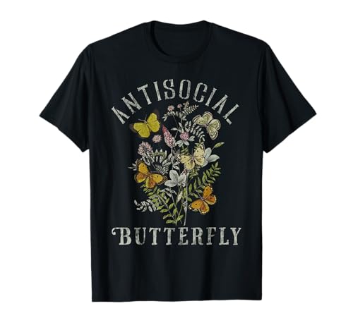 Antisocial Butterfly Fairy Grunge Fairycore Aesthetic Goth T-Shirt