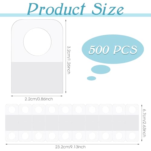 image for Prudiut 500 Pcs Hang Tags 1.3×0.9 Inch Hang Tabs Round Hole Hanging T