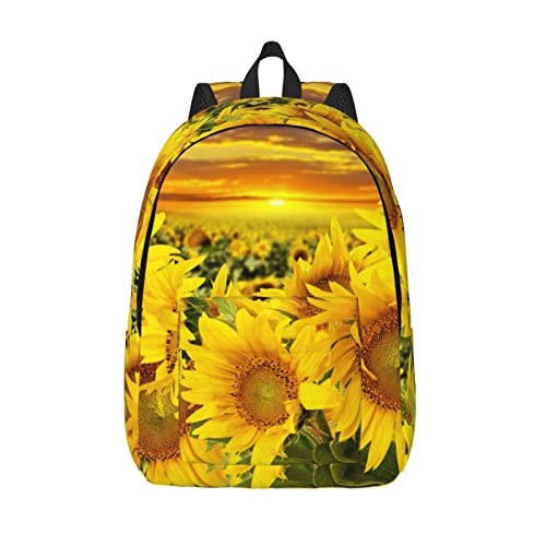 Grand sac à dos mixte motif carte du monde et tournesol taille moyenne M