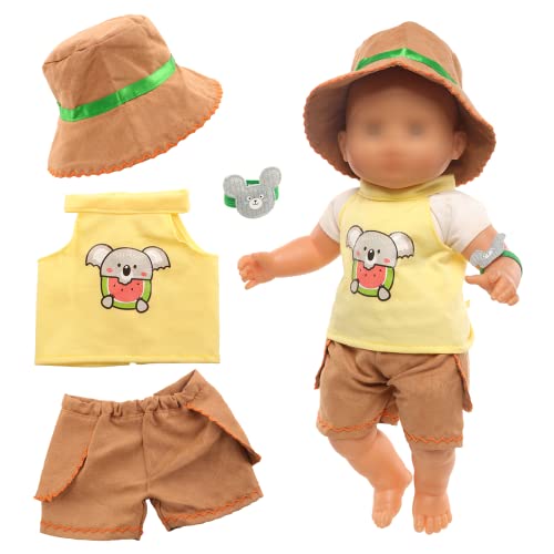 Miunana 14-17 Inch Baby Doll Clothes Jungle Exploration Suits 3Pcs With Top And Trousers And Hat For 15 Inch Girl Doll Outfits For 3 Years Old Baby Doll Clothes #TOP7