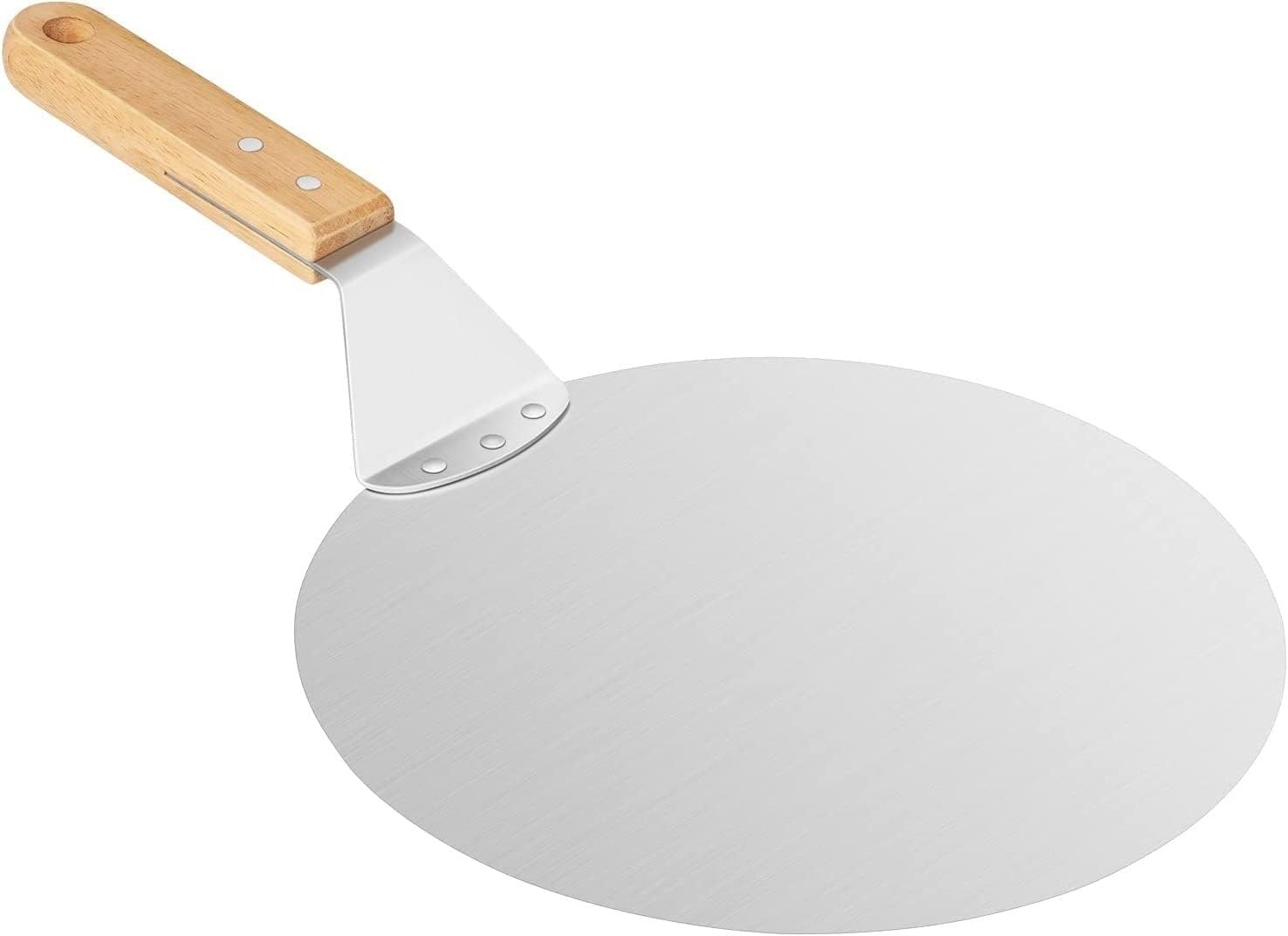 Pizza Peel, Pizza Paddle with Wooden Handle and Stainless Steel Metal Tray for Homemade Pizzas, Pastries, Dough, Bread, Cakes Etc, Heavy Duty Pizza Paddle, 10 Inches