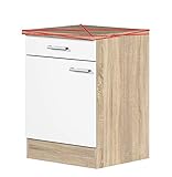Unterschrank 60 cm ohne Arbeitsplatte Weiß - Salerno