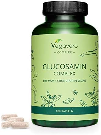 Glucosamine Complex Vegavero® | Vegan | with Chondroitin (Mythocondro®), MSM, Devil's Claw and Vitamin C | NO Additives | 180 Capsules