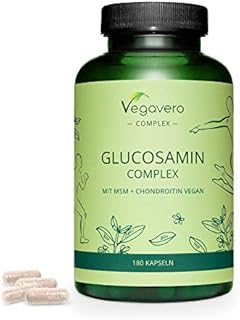 Glucosamine Complex Vegavero® | Vegan | with Chondroitin (Mythocondro®), MSM, Devil's Claw and Vitamin C | NO Additives | 180 Capsules