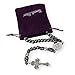 Nazareth Store Paracord Rosary Beaded Necklace St Michael Medal Strong Metal 10mm Beads Our Father Catholic Rosary with Pardon Crucifix (Back Alloy Beads Black Paracord Rosary)