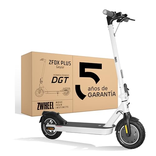 ZWHEEL ZFOX Plus GEYSIR | Patinete Eléctrico Adultos Homologado DGT (300-600W) - 35km Autonomía & Regeneración al Frenar - Intermitentes, Ruedas Mixtas 10' de Aire - Frenos de Disco y Eléctricos