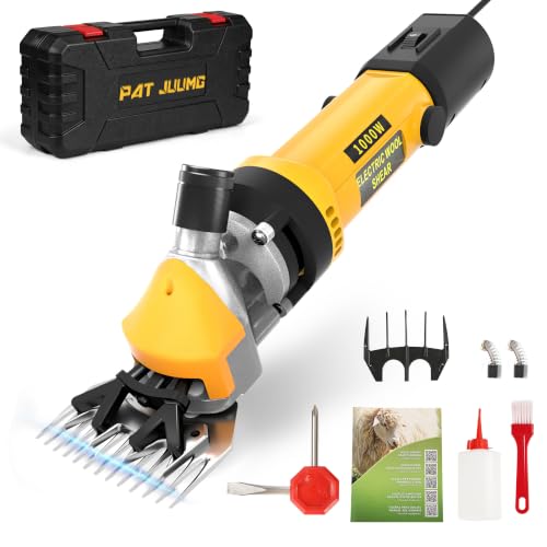 1000W Tondeuse Electrique Mouton,Tondeuse à Moutons Machine avec 6 Vitesses Réglables,Machine de Cisaillement Professionnelle pour Animaux Laine Chèvre,avec Étui de Transport (Jaune)