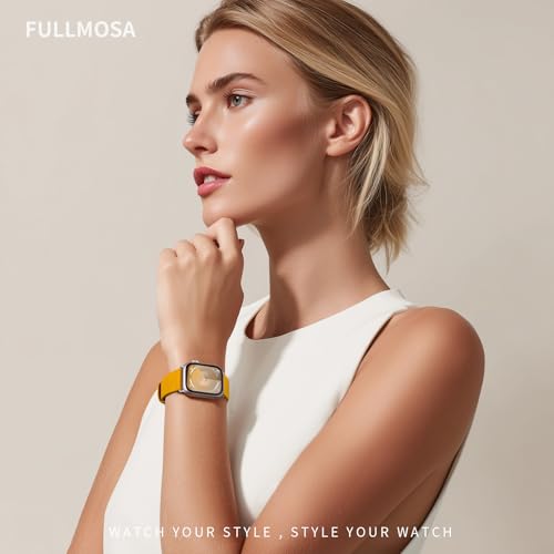 Image of Fullmosa Watch Band Compatible with Red Apple Watch Leather Band 42mm 41mm 40mm 38mm, iWatch Band for Series ultra3 /2 /1 SE3 /2 /1 11 /10 /9 /8 /7 /6 / /5 /4 /3 for Men Women