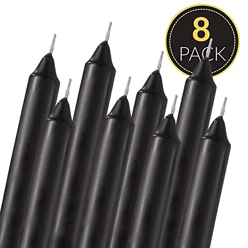 Spaas Straight Candle Sticks - Pack Of 8 6" Long Black Candles | 5 Hour Long Burning Unscented Candles For Emergency Candles, Chime Candles, Table Candles For Wedding, And Home Decoration (Black) #TOP1
