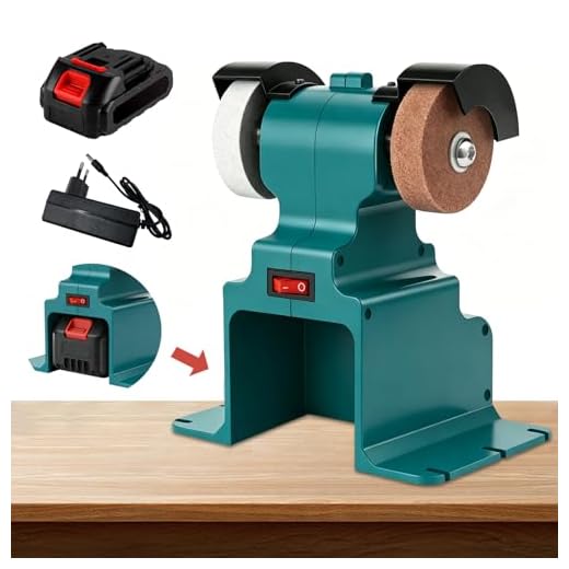 GLXX Mini Bench Grinder with 2 Wheels 250W Electric Multi Functional Bench Grinder 0-6000 RPM Heavy Duty Pure Copper Motor for Workshop Home Garage Metalworking Polishing Rust Removal (Blue)