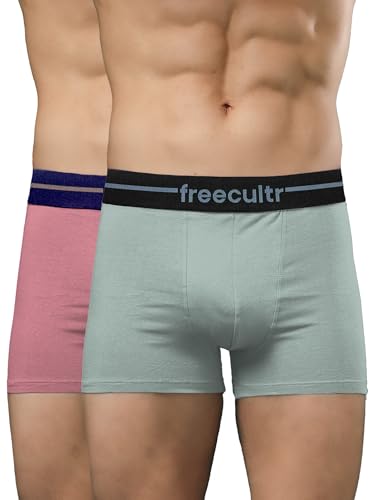 Image of Freecultr Men's Cotton Trunks | Breathable & Moisture Absorbing | Soft Comfort Fit | Everyday Innerwear