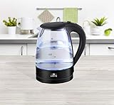 SICHERHEIT: Sicherheitsglas-Wasserkocher ist mit Trockenkoch - und Überhitzungsschutz inkl. der automatischen Abschaltfunktion ausgestattet für Ihre Sicherheit.