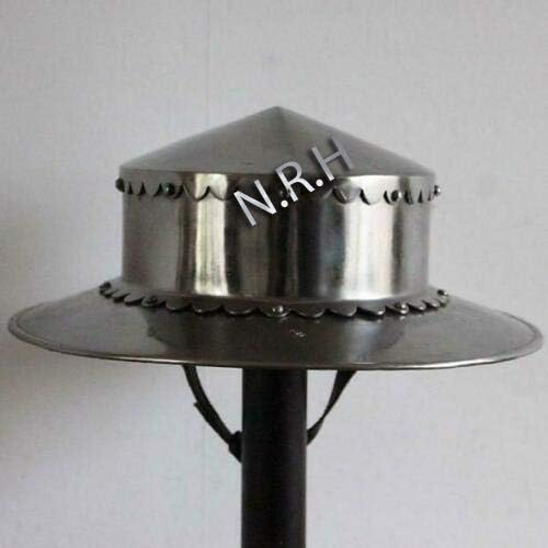 Nautical Replica Hub Medieval Banded Kettle Hat 18 gauge Steel Helmet with Leather Liner Armor 14th Century Helmet Halloween Costumes For Men