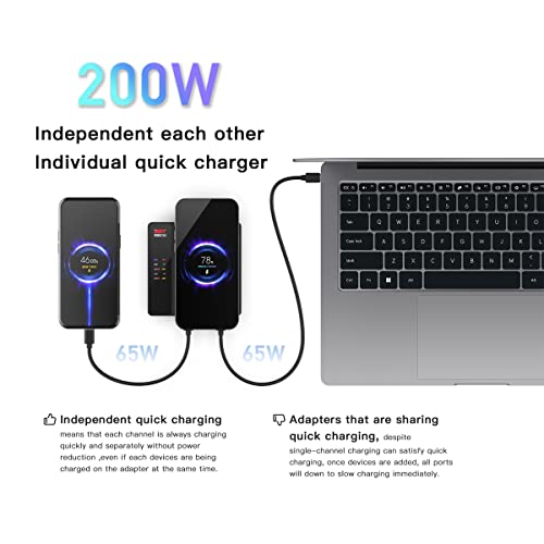 Isdt Power 200W Usb C Charging Station 4-Port Usb Plus 1 Wireless Charge Port, Usb C Wall/Desktop Fast Charger With Led Display&App Control For Macbook, Ipad, Iphone, Galaxy, Pixel #TOP2