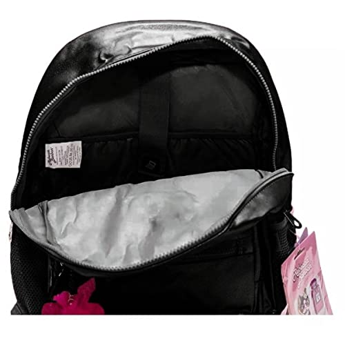 Kit Mochila Costas e Estojo Preto Metalizada