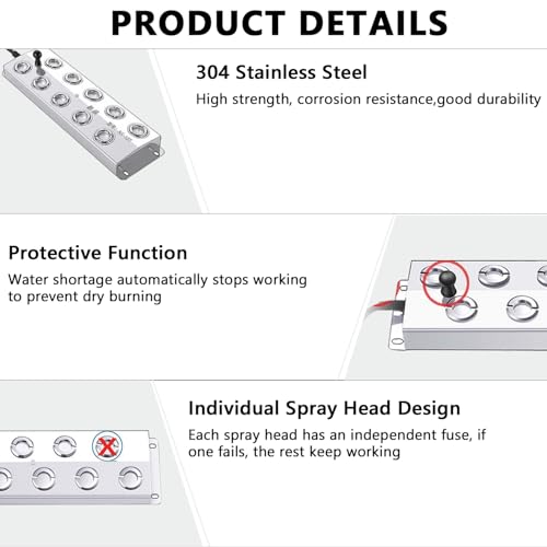 Nebelmacher 12-Kopf Ultraschall Nebelhersteller 9L/H Nebelbefeuchter mit 400W Netzteil Und Boje, Ultraschall Nebelgerät für Gärten, Teichen, Springbrunnen, Halloween Und Weihnachten (12-Kopf)