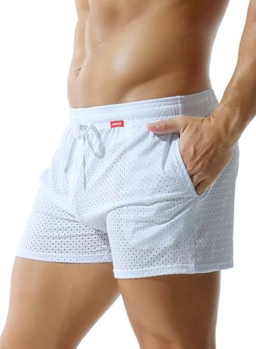MZIOK Men's Sexy Mesh Shorts 3 Inch Fitness Quick Dry Shorts with Pockets for Workout or Casual Wear2