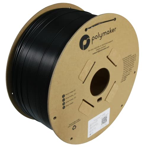 Image of Polymaker 3kg ABS Filament 1.75mm Black, 3D Printer Filament 1.75mm Heat Resistant - PolyLite ABS 3D Printing Filament 1.75mm Cost Effective Large Spool, Strong & Durable