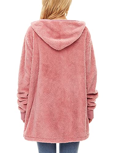 Image of Century Star Women Fleece Cardigan Hooded Loose Fuzzy Cardigan Coat Womens Fuzzy Jacket Outwear