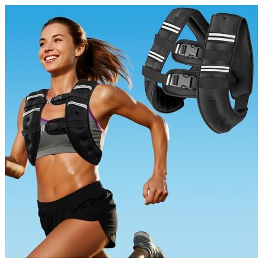 Weighted Vest with Two Adjustment Straps for Men Women, 8lbs/12lbs/16lbs/20lbs Weight Vest with Reflective Stripes for Workout, Strength Training, Running, Fitness, Muscle Building, Weight Loss