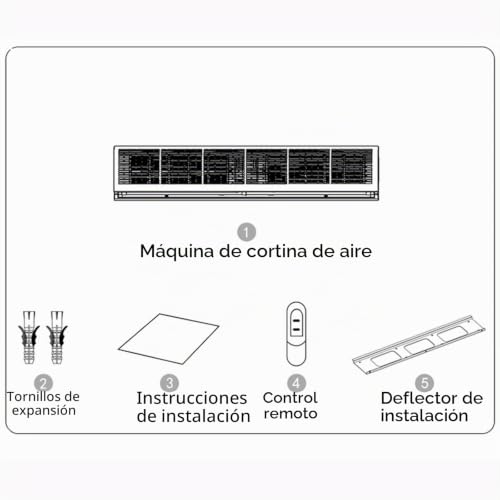Miniatura 8 de Máquina Comercial De Cortina De Aire Silenciosa, Varios Tamaños For Elegir, Cortina De Aire Con Cabezal De Puerta Protectora Blanca 90cm 35.4inch