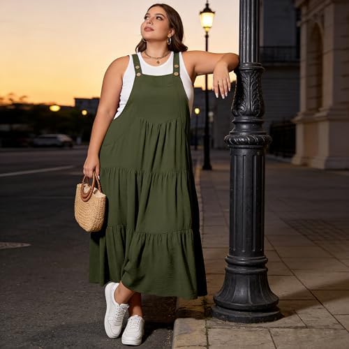plus size brown jumper dress Plus Size Solid Jumper with Pockets Charcoal / 3XL / ETR-9335-PL main image 0