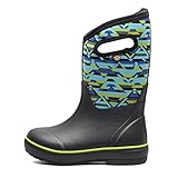 Bogs Kids Classic Waterproof Rain Boot, Mountain Geo Print - Black, Size 2 Big Kid