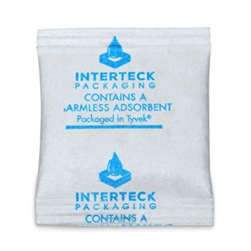 Interteck Packaging 0.5 Gram Silica Gel Packets - Rechargeable Desiccant Packets And Dehumidifiers (Non-Indicating, Tyvek 2,000 Pack) #TOP2