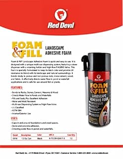 Red Devil 0916 Spray Foam & Fill Landscape Adhesive Foam, Gap Filler, 12 oz, Black, 1 Pack