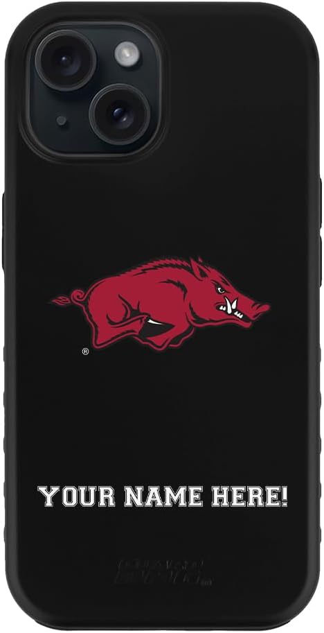 Guard Dog Case Compatible with iPhone 15 - Military Grade - Rugged Two Piece Protection - Collegiate Licensed - Arkansas Razorbacks - Logo