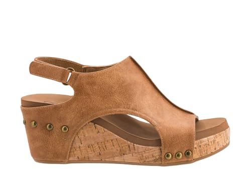 Image of Corkys Footwear Womens Carley Wedges, Featuring Corkys EVA Foam Cushioned Insoles, A 2.5 Inch Heel, Lightweight For All Day Wear, And Hook And Loop Closure