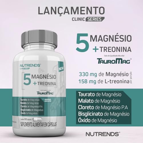 5 Magnésio + Treonina 60 cápsulas TauroMag®