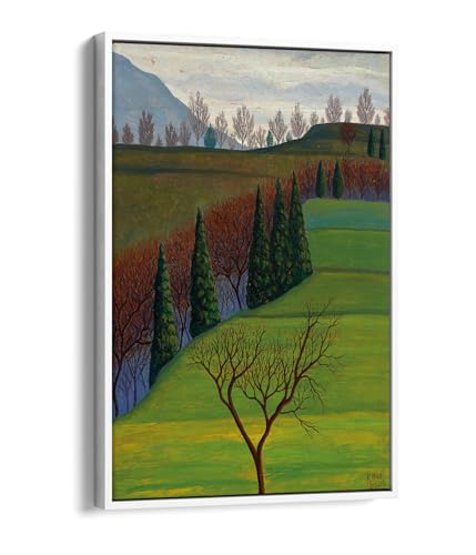 Toile Luigi Russolo In Collina avec cadre blanc pour sublimer la décoration du salon