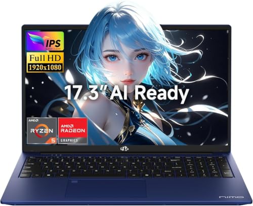 Image of NIMO 17.3 inch AI Gaming Laptop, AMD R5 6600H 6-Core, 16GB RAM 512GB SSD, Win 11