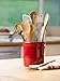 American Mug Pottery Ceramic Utensil Crock Utensil Holder, Made in USA, Burgundy / Red